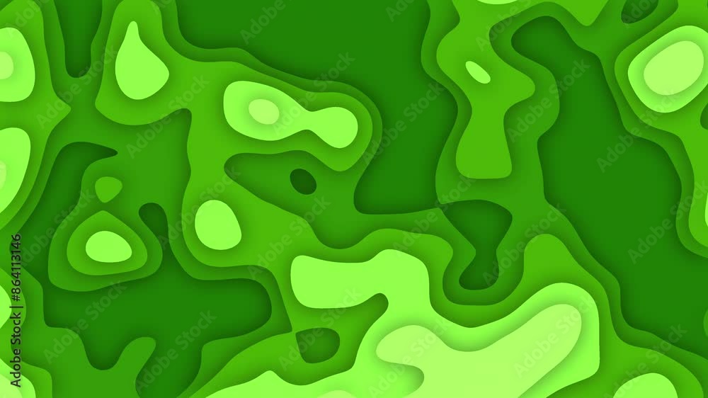 Modern green liquid paper cut animation Modern green liquid paper cut animation