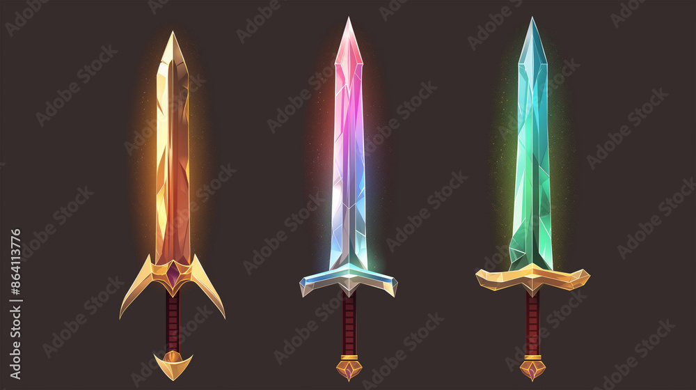 Asset of sward on dark background, Illustration Asset of sward on dark background, Illustration