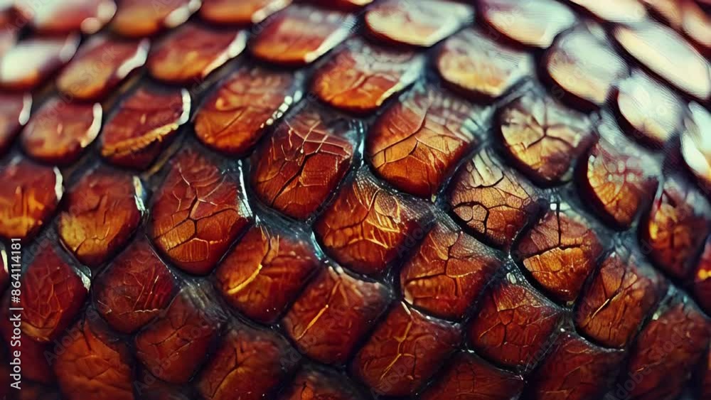 Red Dragon Scales Close-Up View Red Dragon Scales Close-Up View
