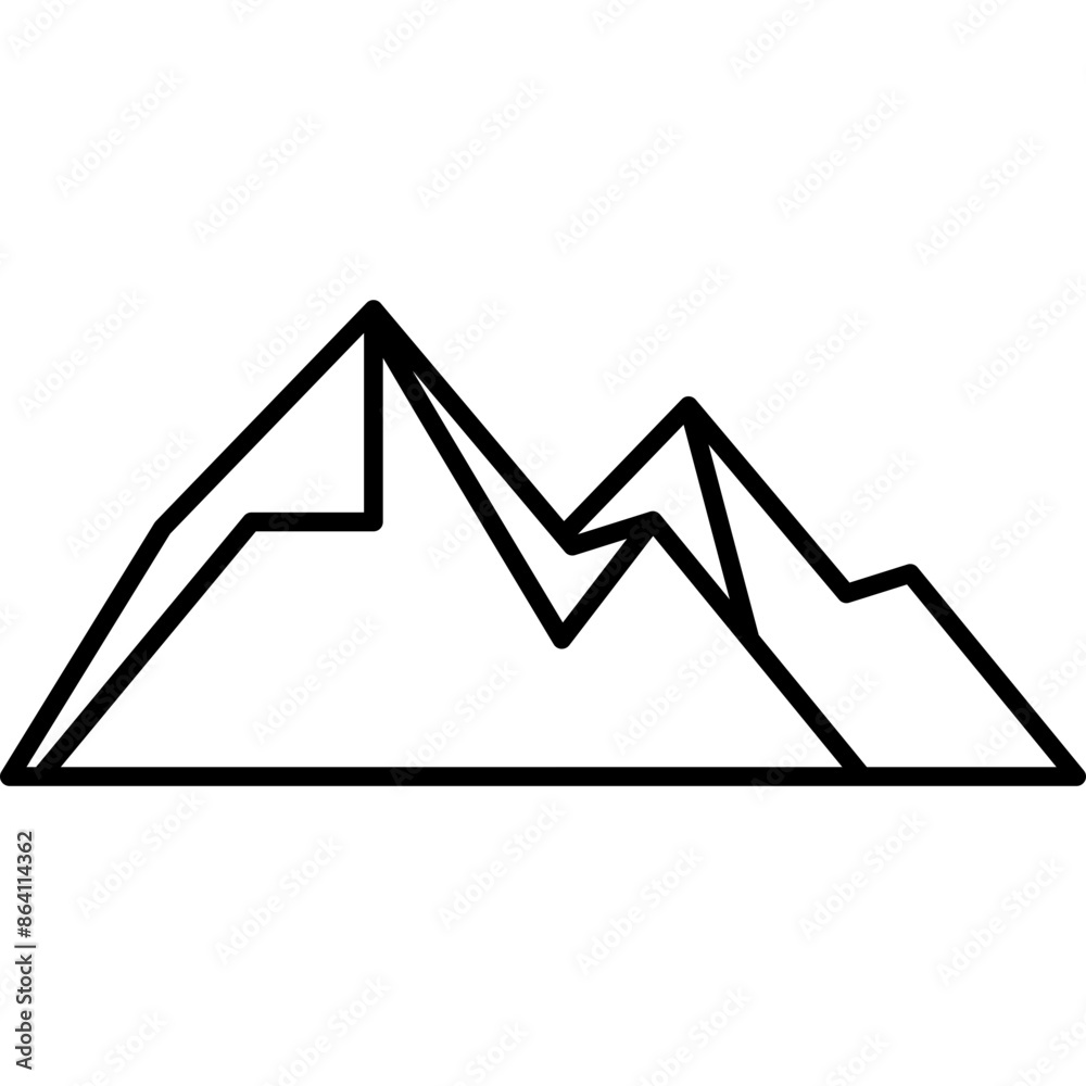 Mountain Line Icon Mountain Line Icon