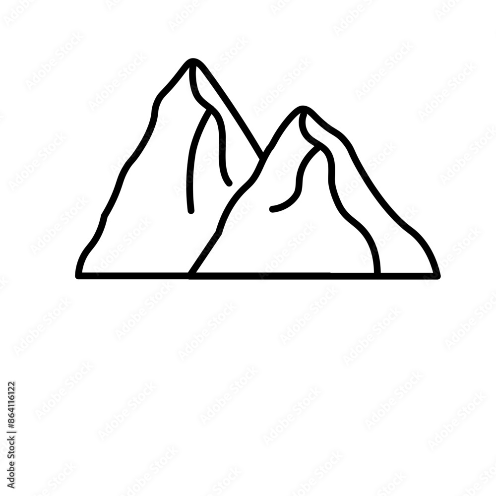 Fototapeta premium Mountain Line Icon