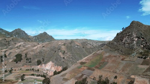 Aerial view of the colorful mountains in Cuenca, Ecuador
