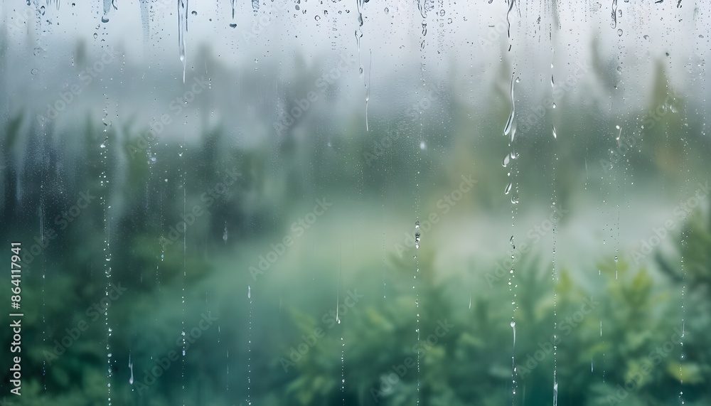 Condensation on a window with a blurred nature scene naclgrpimd Condensation on a window with a blurred nature scene naclgrpimd