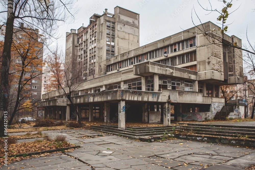 big concrete brutalist building soviet style
big concrete brutalist building soviet style