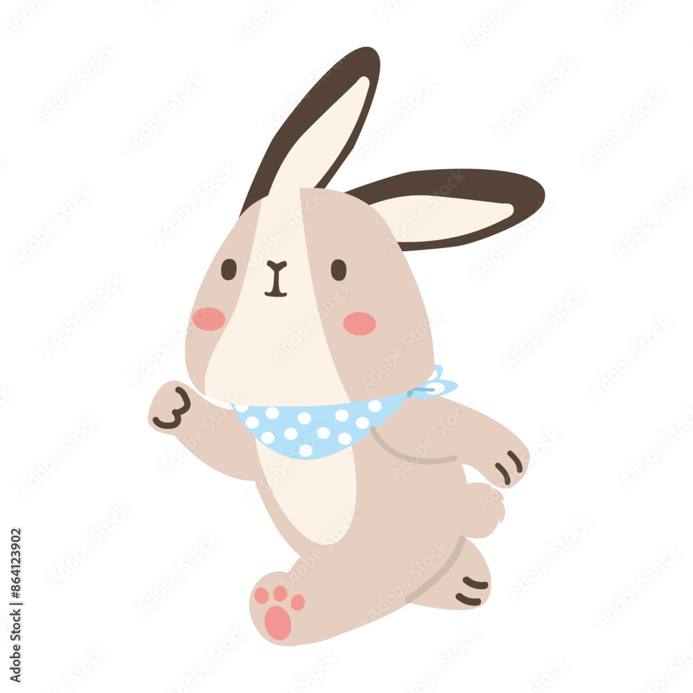 Obraz premium A cartoon rabbit is running