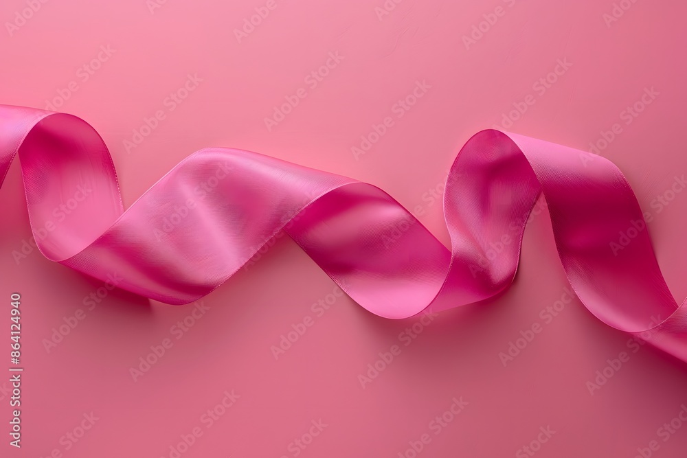 Elegant Pink Ribbon on a Soft Pink Background