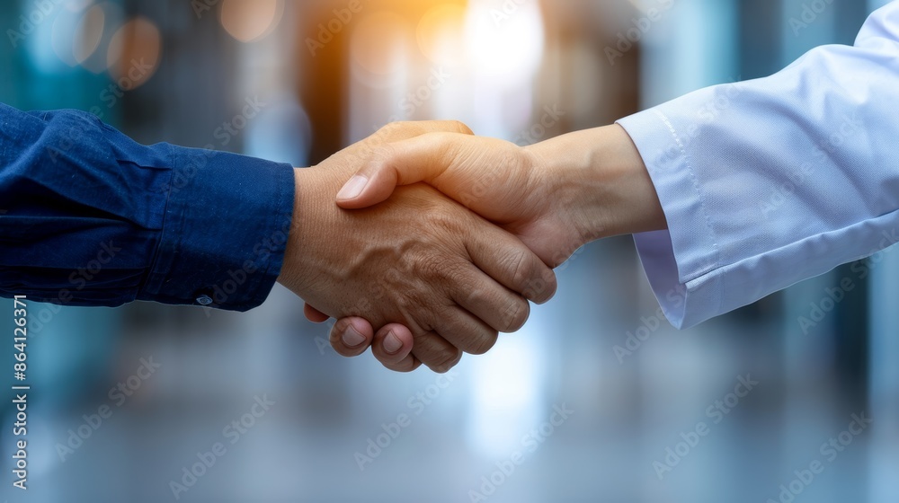 Close-up of two people shaking hands, symbolizing agreement, partnership, and successful collaboration in a professional or business setting. Close-up of two people shaking hands, symbolizing agreement, partnership, and successful collaboration in a professional or business setting.