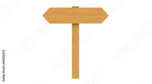 blank wooden road sign on the white background
