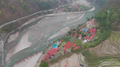 Dolalghat Sindhupalchok aerial view of nepal. photo