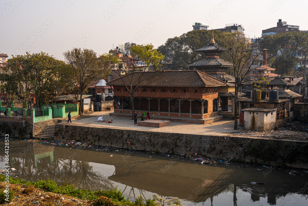 Indrayani Temple view across the Bishnumati River in Kathmandu, Nepal, Asia Indrayani Temple view across the Bishnumati River in Kathmandu, Nepal, Asia