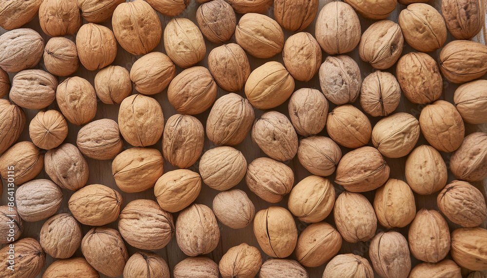 Walnuts full background, top view, natural light Walnuts full background, top view, natural light