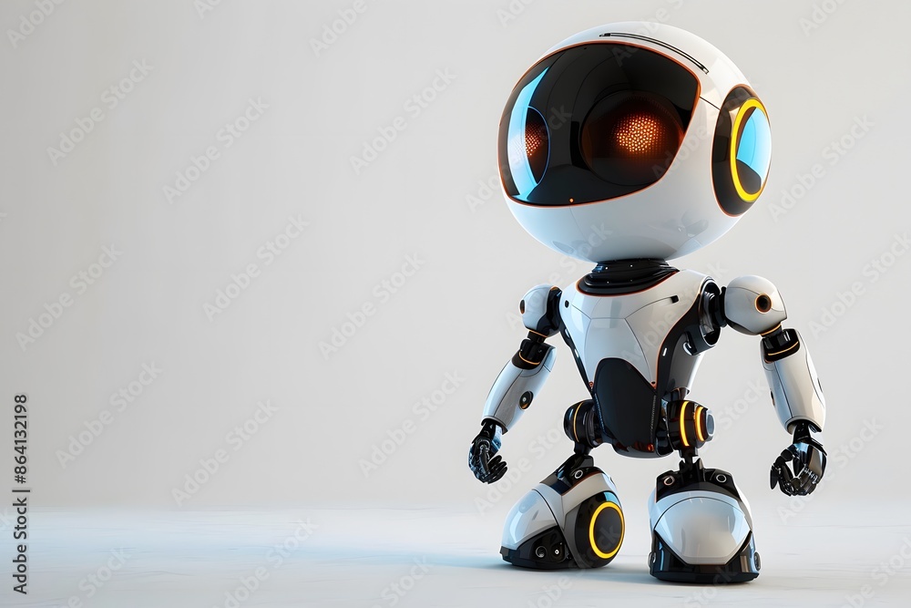 Futuristic Cute Robot with Advanced Design Futuristic Cute Robot with Advanced Design