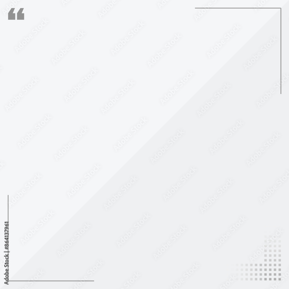 Quote Frame Blank Template. Empty Square Banner Quote Template with Copy Space for Social Media Posts. Quotation Mark Border Text Box on Halftone Background Quote Frame Blank Template. Empty Square Banner Quote Template with Copy Space for Social Media Posts. Quotation Mark Border Text Box on Halftone Background