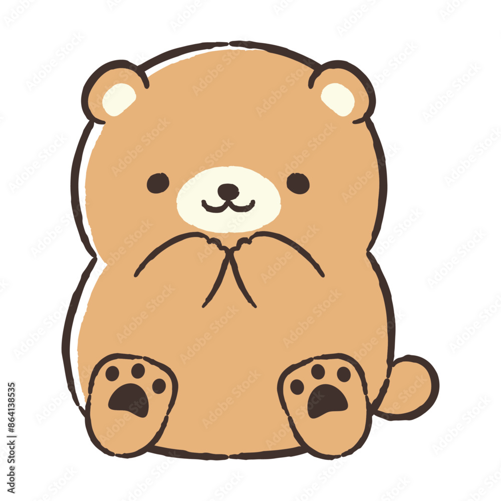 Fototapeta premium かわいい手描きのクマのイラスト