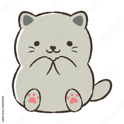 かわいい手描きの猫のイラスト