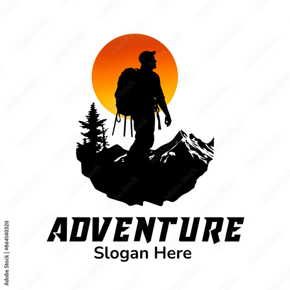 Hiking logo vector Hiking logo vector
