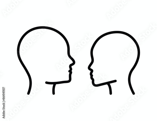Man and woman side view head icons