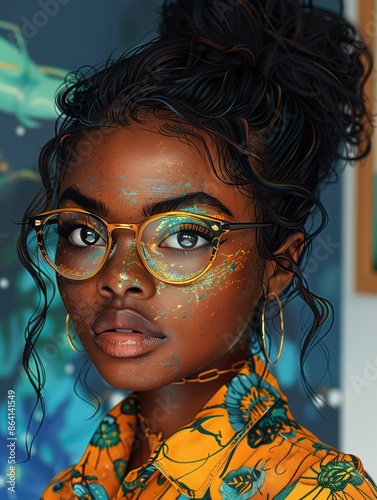 Young, black, and beautiful women's portrait