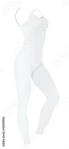 White woman jumpsuit. vector illustration