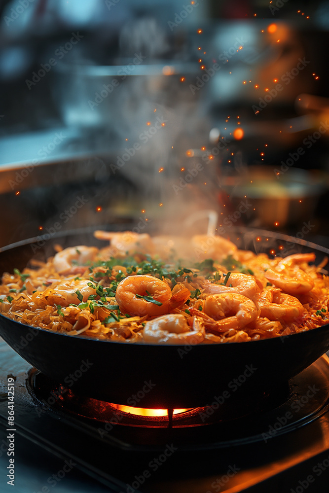 A bowl of food is being cooked on a stove with a lot of smoke coming out of it A bowl of food is being cooked on a stove with a lot of smoke coming out of it