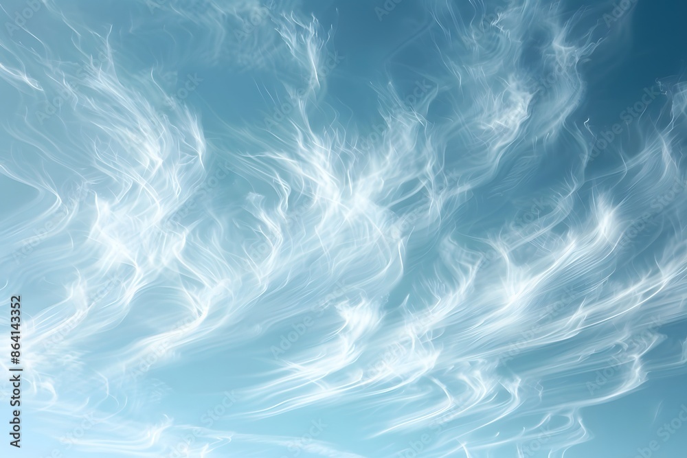 Ethereal Wisps of Cirrus Clouds in a Clear Blue Sky