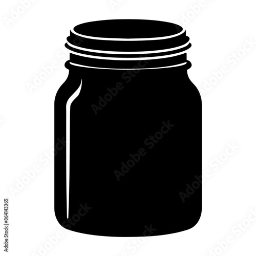simple black glass jar silhouette on white background