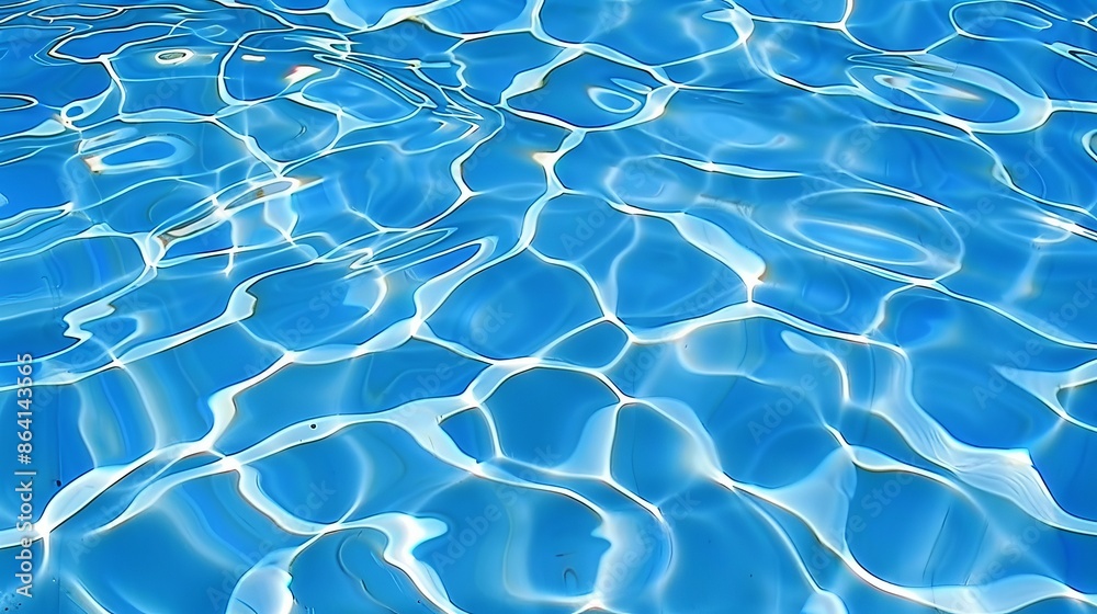 Fototapeta premium Rippling blue water surface of a pool on a sunny day