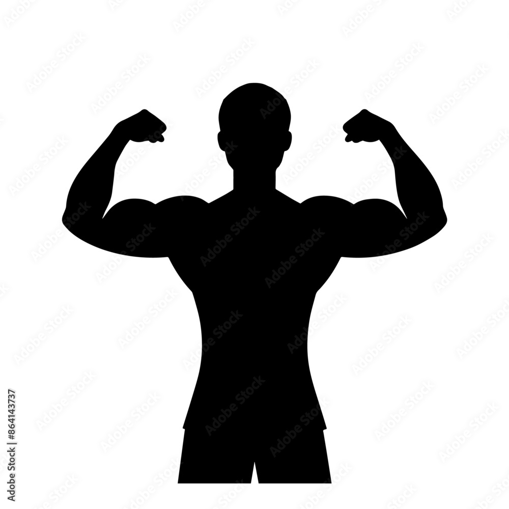 simple black guy with strong arm silhouette on white background simple black guy with strong arm silhouette on white background