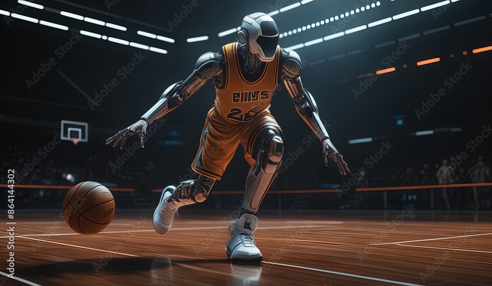 basketball robot player. robot wearing a jersey playing basketball. robot model basketball athlete. basketball robot player. robot wearing a jersey playing basketball. robot model basketball athlete.
