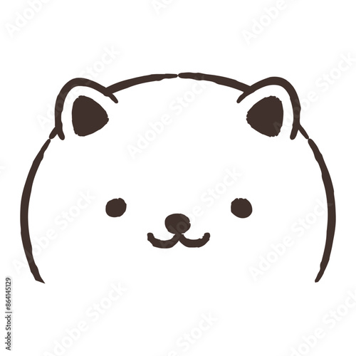 かわいい手描きの犬のイラスト