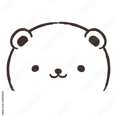 かわいい手描きのシロクマのイラスト