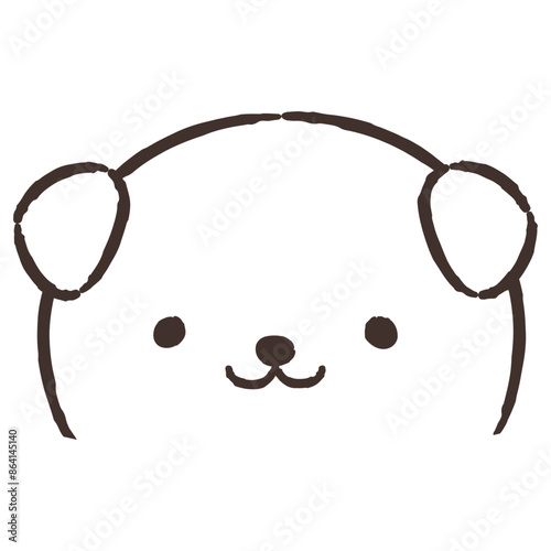 かわいい手描きの犬のイラスト