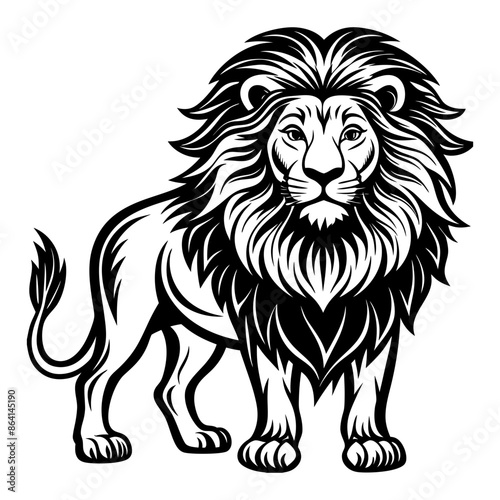 Lion vector illustration, Loin Silhouette