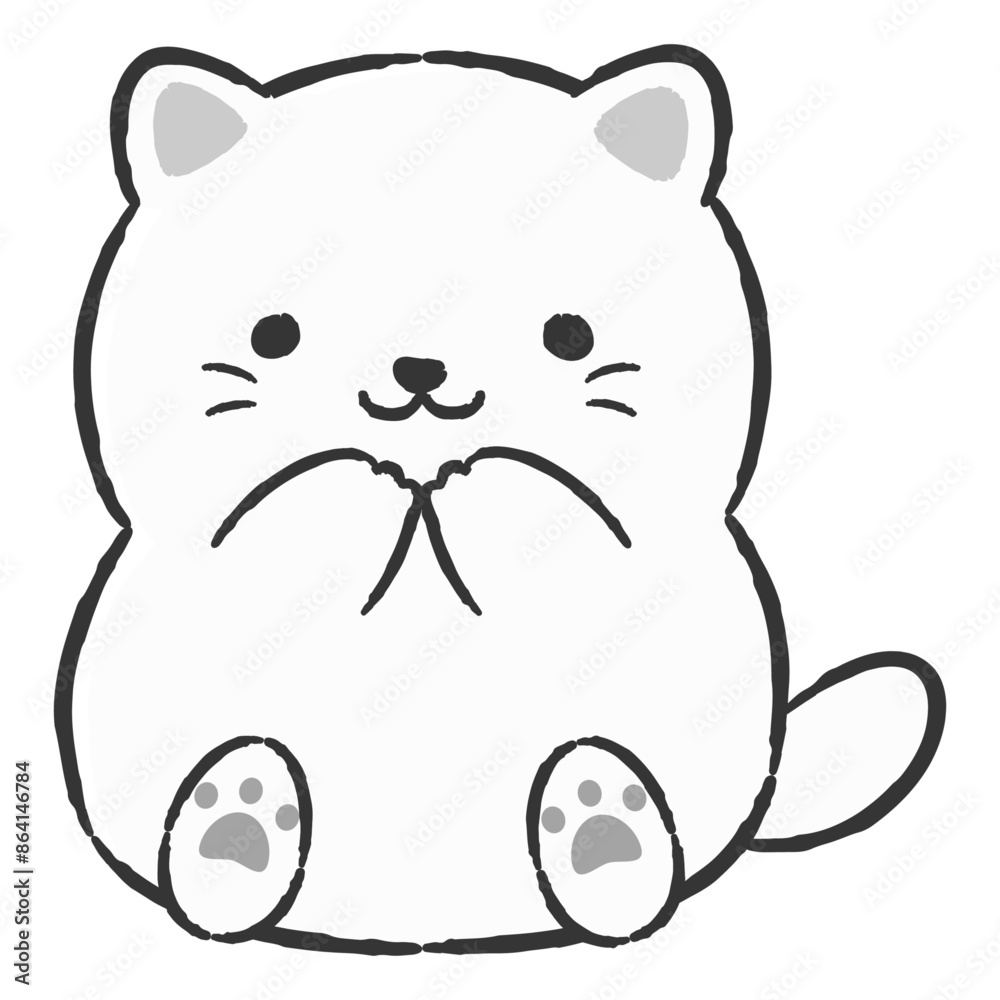 かわいい手描きの猫のイラスト かわいい手描きの猫のイラスト