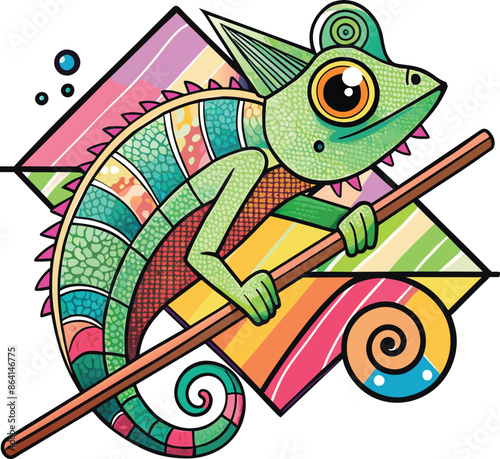 chameleon on a branch