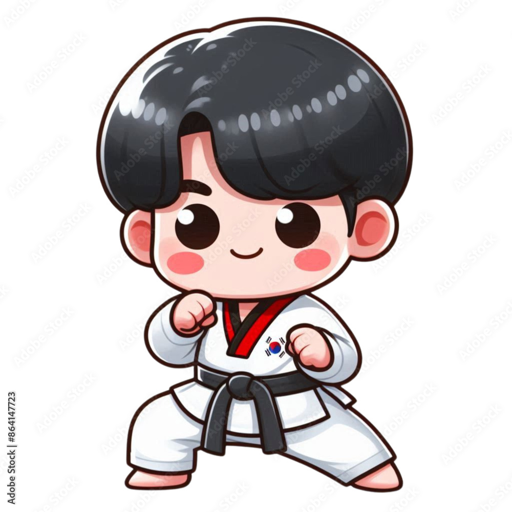 Clip Art, a young taekwondo player Clip Art, a young taekwondo player