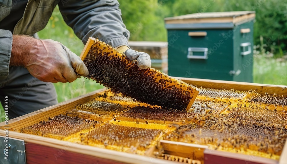 Apiarist at Work: Extracting Honey and Beeswax Apiarist at Work: Extracting Honey and Beeswax