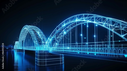 vision of architecture of a 3d model bridge project