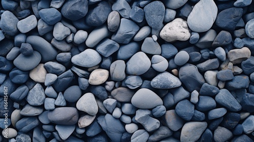 Close-Up of Smooth Blue Stones