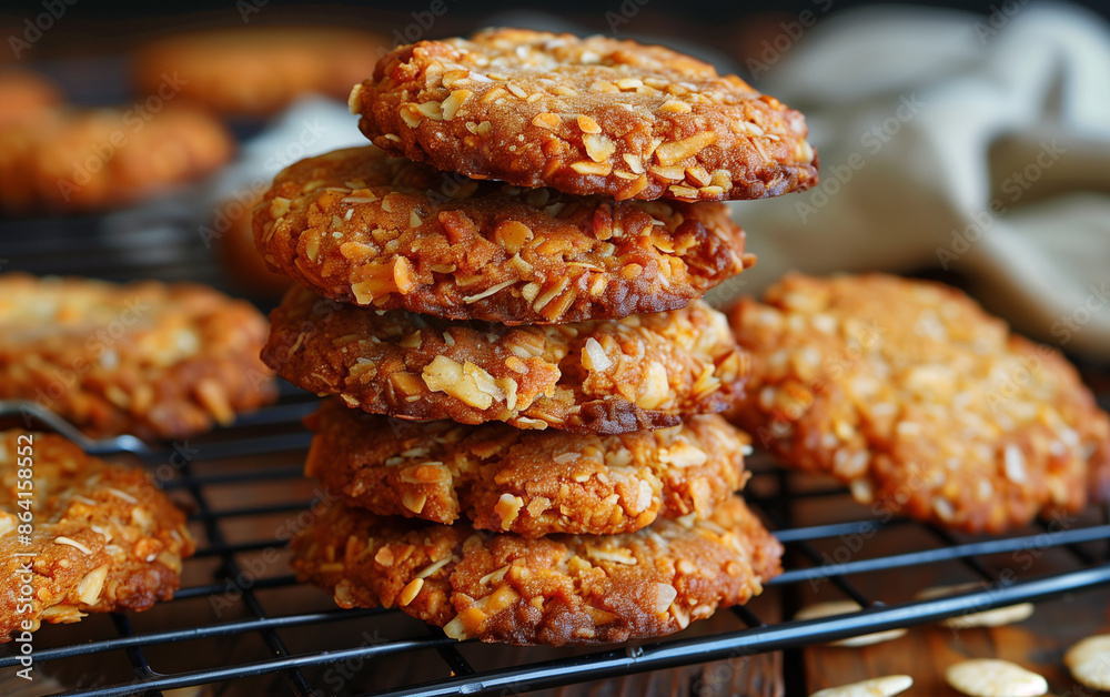 caramel and chocolate flavored healthy oat cookies for breakfast