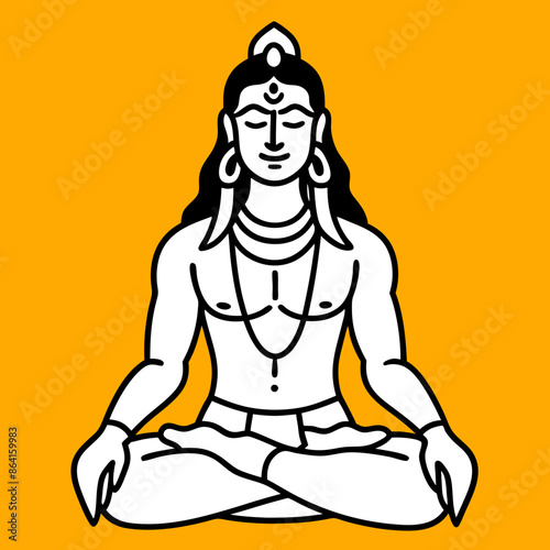 yoga person in lotus position logo icon vector illustration.