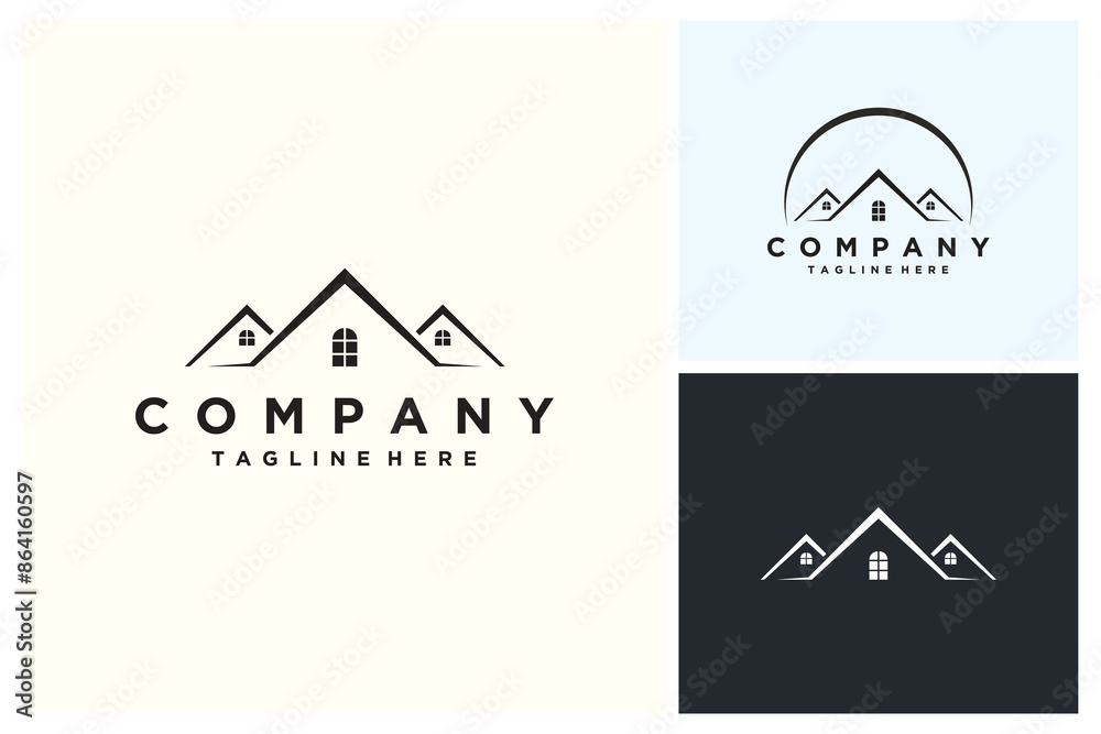 Home logo design. Realty, Property and Real estate logo concept. house roof icon, Real Estate logo, Roof Construction logo Home logo design. Realty, Property and Real estate logo concept. house roof icon, Real Estate logo, Roof Construction logo
