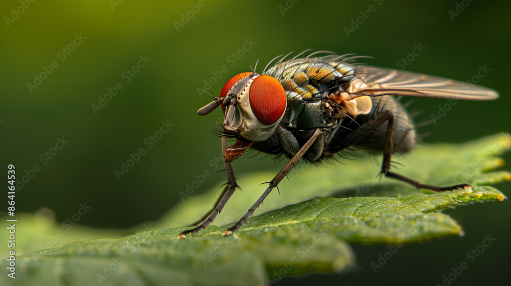 Close-up macro shot of a fly, highlighting intricate details and vibrant colors with Sony Alpha 9 II and 90mm macro lens. Close-up macro shot of a fly, highlighting intricate details and vibrant colors with Sony Alpha 9 II and 90mm macro lens.