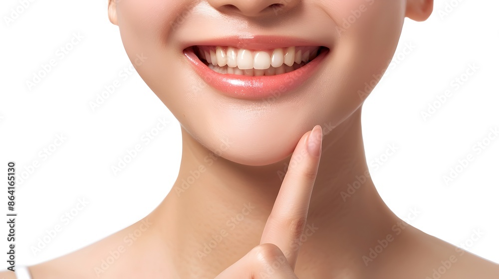 Closeup of a Happy Woman's Radiant Smiling Face Showcasing Healthy Teeth and Bright Expression Closeup of a Happy Woman's Radiant Smiling Face Showcasing Healthy Teeth and Bright Expression