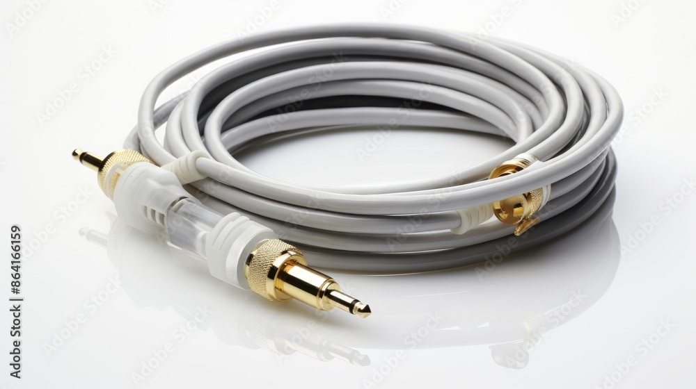 CCTV cable BNC Connector with Copper Cable isolated on white background CCTV cable BNC Connector with Copper Cable isolated on white background
