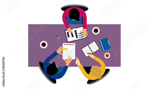 Business meeting and brainstorming illustration vector