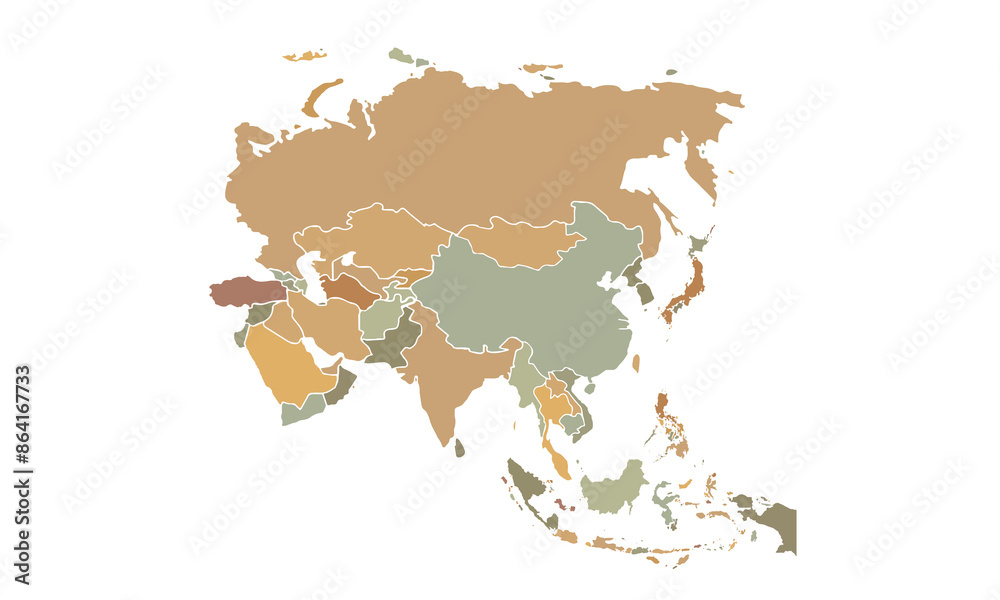 Obraz premium Map of world isolated modern colorful style. for website layouts, background, education, precise, customizable, Travel worldwide, map silhouette backdrop, earth geography, political, reports. 