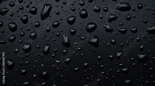 Water Droplets on a Black Surface