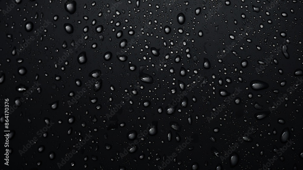 Water Drops on Black Surface Water Drops on Black Surface