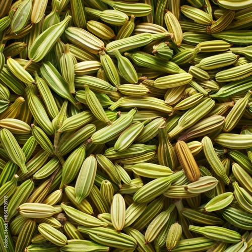 Fennel seeds texture background, Foeniculum vulgare pattern, fennel banner, finocchio mockup